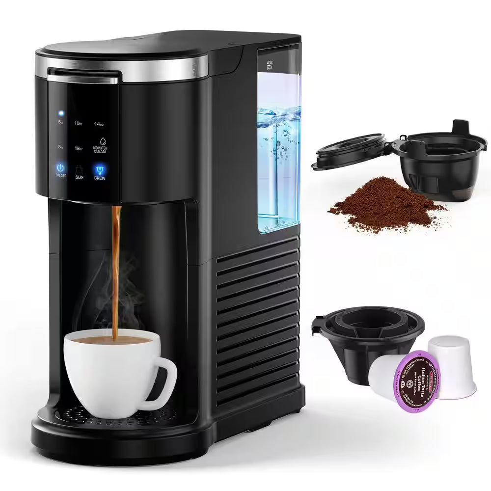 Experience Barista-Quality Coffee at Home with the COWSAR 2.0 2-In-1 Single Serve Drip Coffee Maker - Brew K-Cups and Ground Coffee Effortlessly in Sleek Black