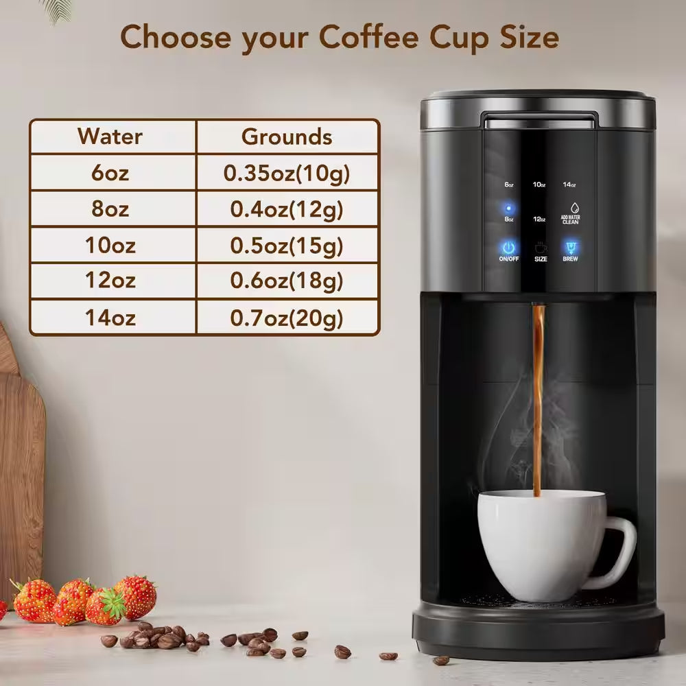 Experience Barista-Quality Coffee at Home with the COWSAR 2.0 2-In-1 Single Serve Drip Coffee Maker - Brew K-Cups and Ground Coffee Effortlessly in Sleek Black