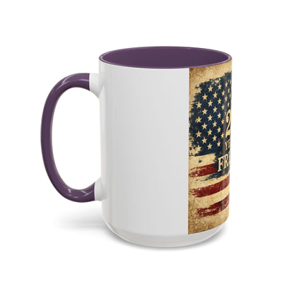 250 Years of Freedom Coffee Mug — Vintage American Flag Accent Mug (11/15oz)