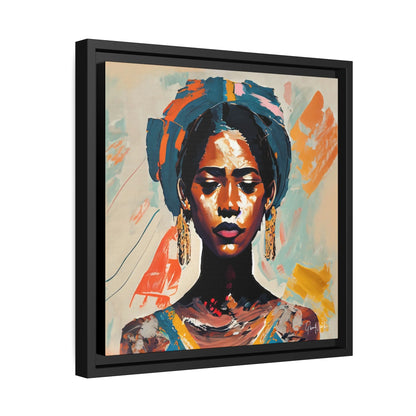 Stunning Woman with Turban Portrait Canvas Wall Art - Elegantly Framed for Your Home
