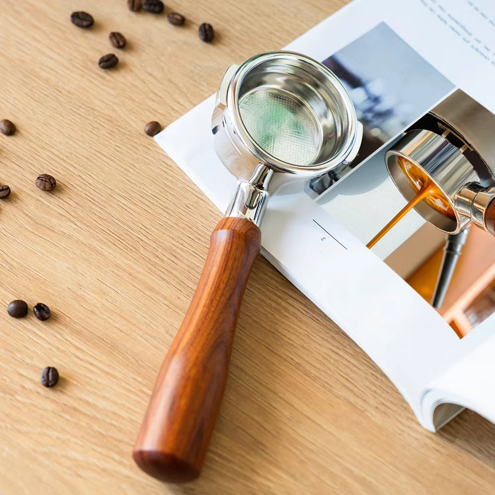 Elevate Your Espresso Experience with the Universal 58MM Stainless Steel Bottomless Portafilter Handle