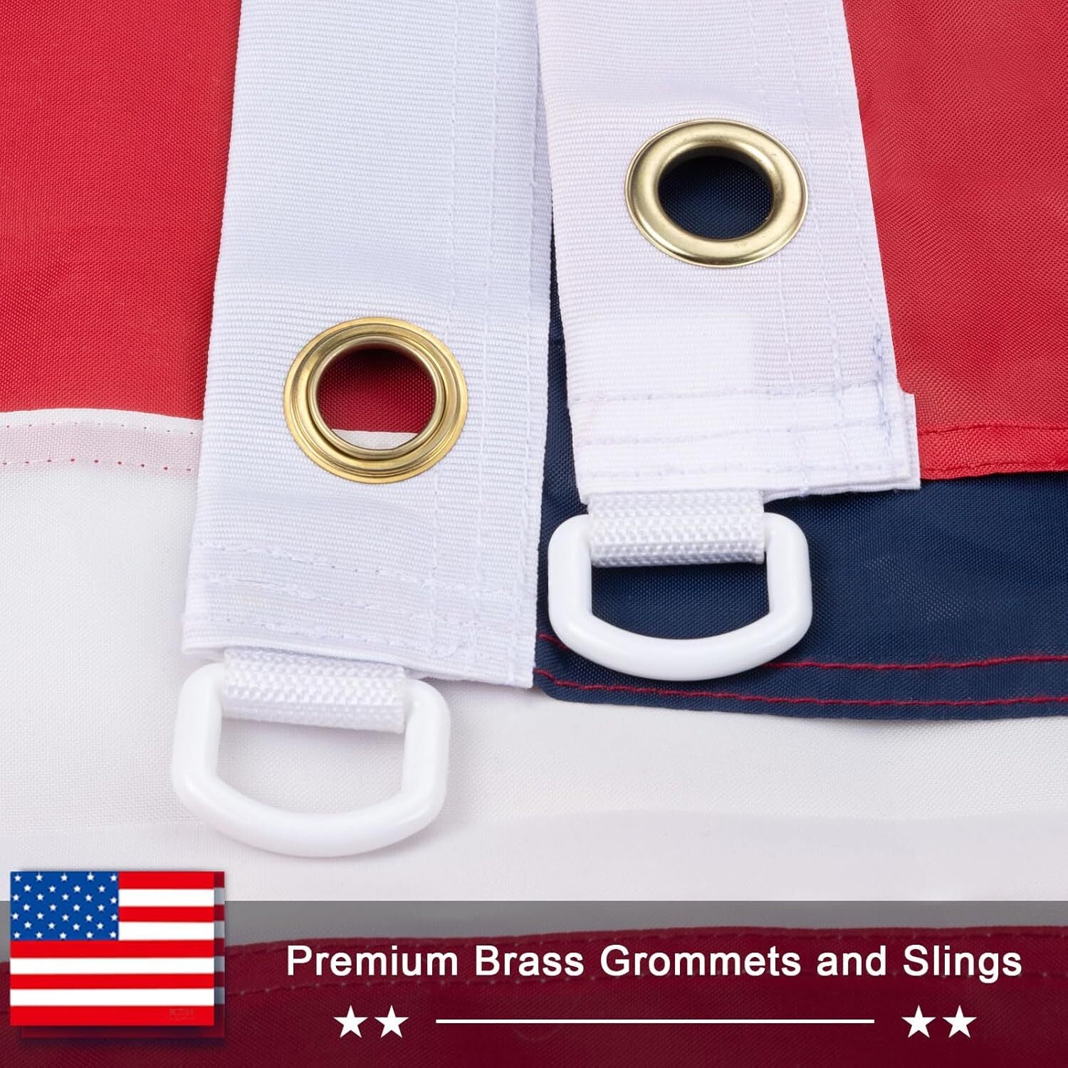 American Flag 5X8 FT - Premium Heavy Duty Nylon, 100% Made in the USA with Luxury Embroidered Stars