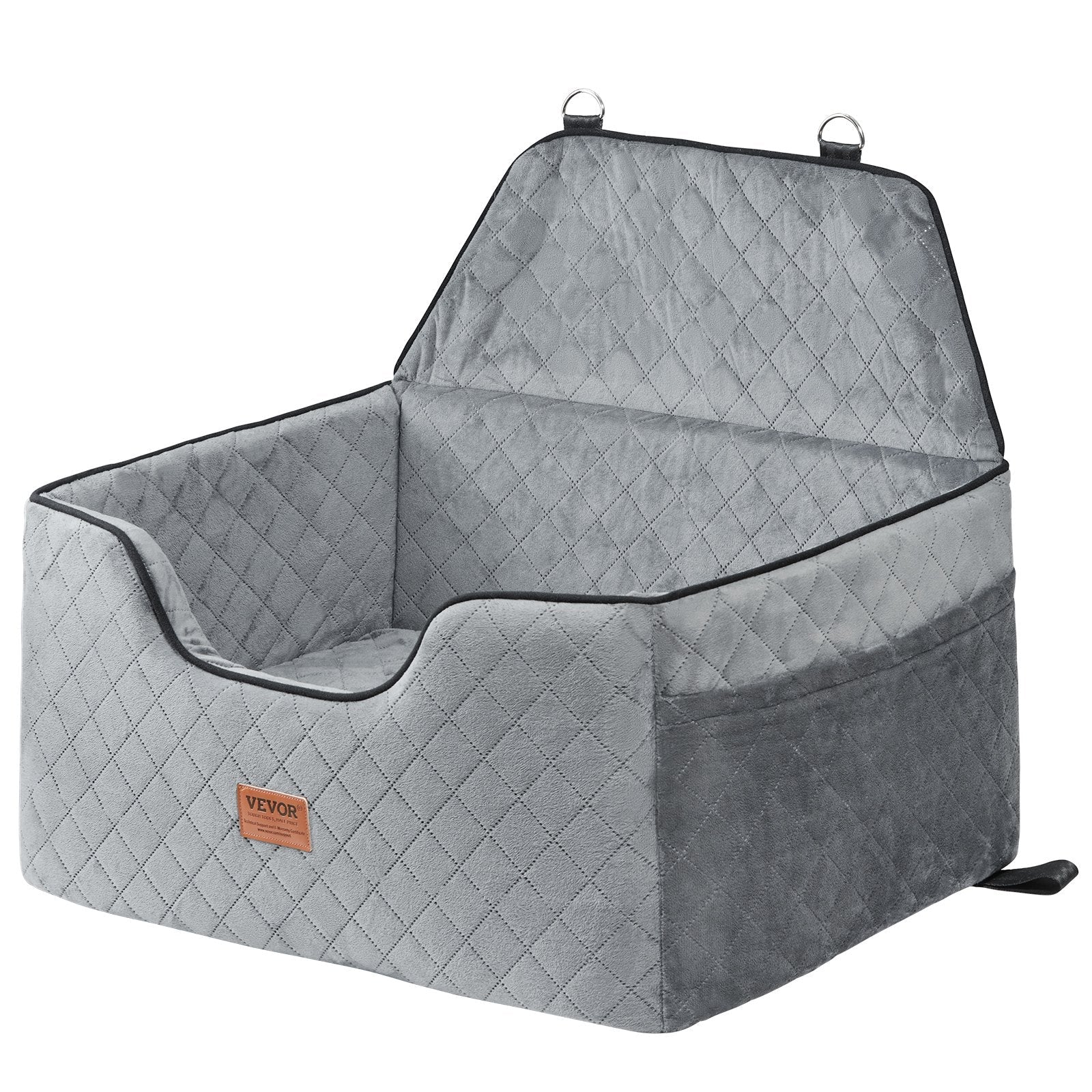 Elevate Your Pet's Travel Experience with the VEVOR Dog Booster Car Seat - Perfect for Medium to Large Dogs Up to 55 Lbs in Gray