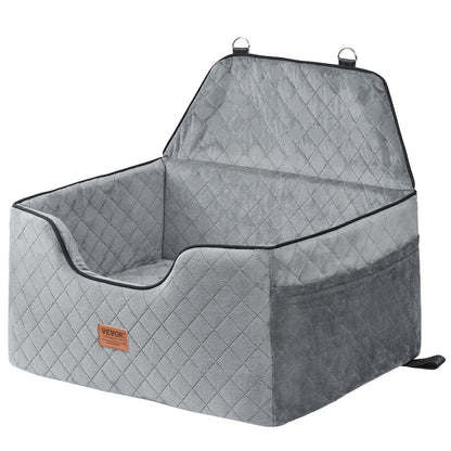 Elevate Your Pet's Travel Experience with the VEVOR Dog Booster Car Seat - Perfect for Medium to Large Dogs Up to 55 Lbs in Gray