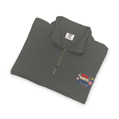 Patriotic "Red, White & Brew" Quarter-Zip Sweatshirt — 250 Years Celebration