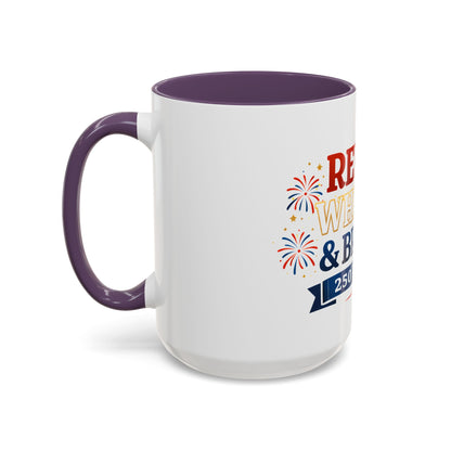 Red, White & Brew Coffee Mug — 250 Years Patriotic 11/15oz Accent Mug