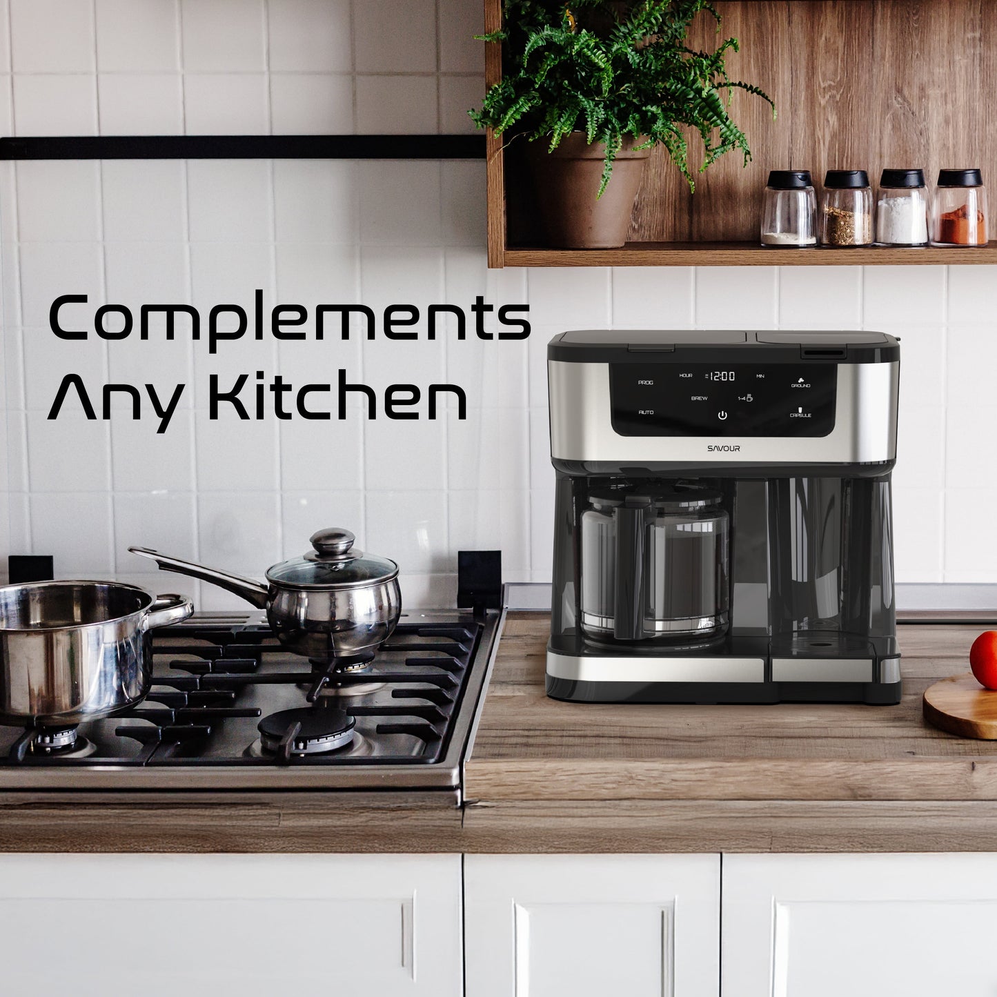 Savour Dual Coffee Maker: Your Perfect 12-Cup & Single Serve Solution for Every Coffee Lover