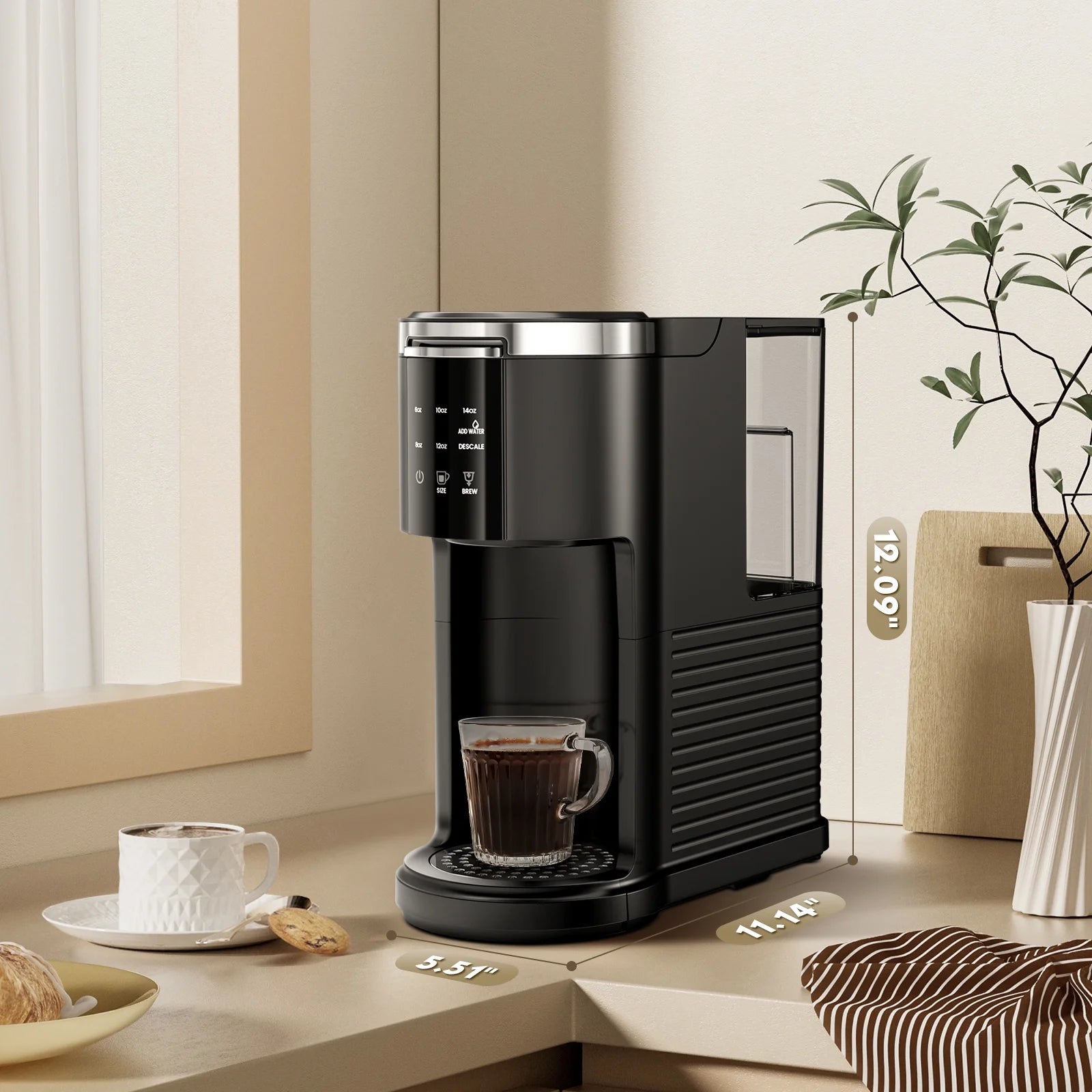 Experience Café-Quality Coffee at Home with the Moifoi 2-In-1 Single Serve Coffee Maker – Brew K-Cups and Ground Coffee Effortlessly!