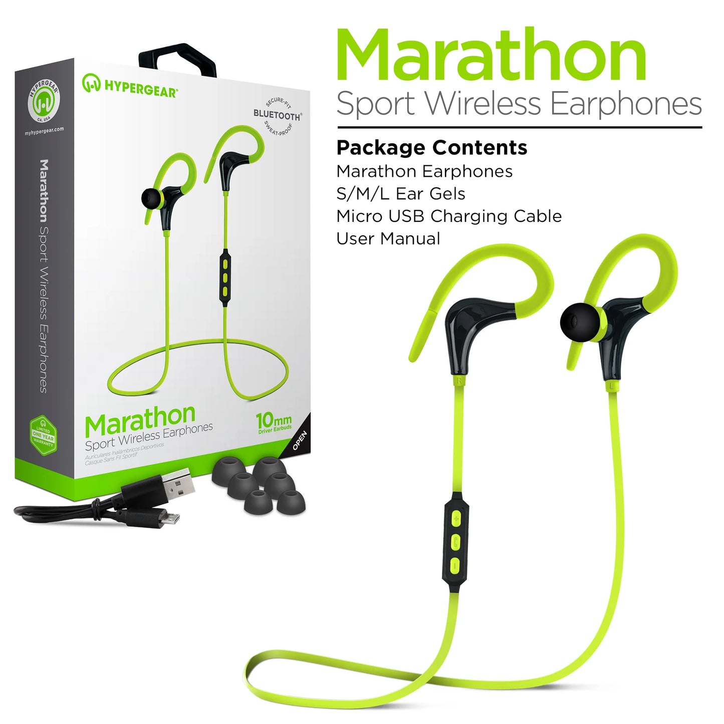 Unleash Your Workout with Hypergear Marathon Wireless Sports Earphones - Exceptional Sound & Comfort!