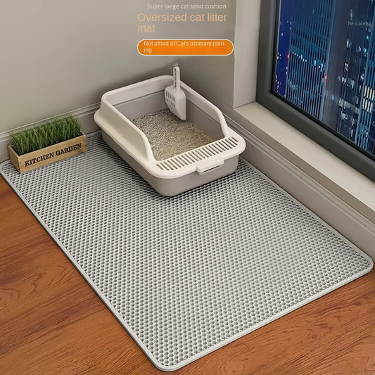 Ultimate Large Cat Litter Mat - Double Layer Waterproof, Non-Slip & Washable for a Clean Home