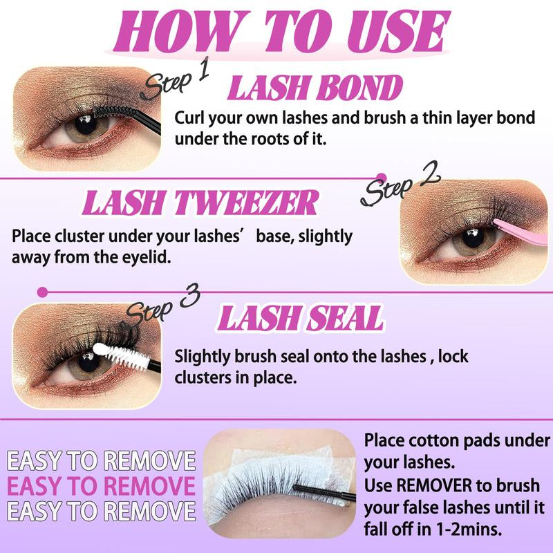 Transform Your Look with Our Waterproof Lash Clusters Gift Packs - 4 Stunning Styles for Effortless Beauty!