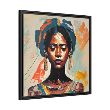 Stunning Woman with Turban Portrait Canvas Wall Art - Elegantly Framed for Your Home