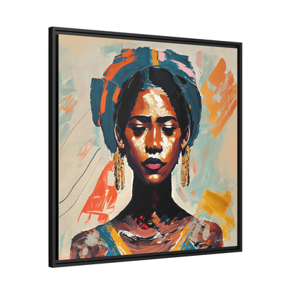 Stunning Woman with Turban Portrait Canvas Wall Art - Elegantly Framed for Your Home