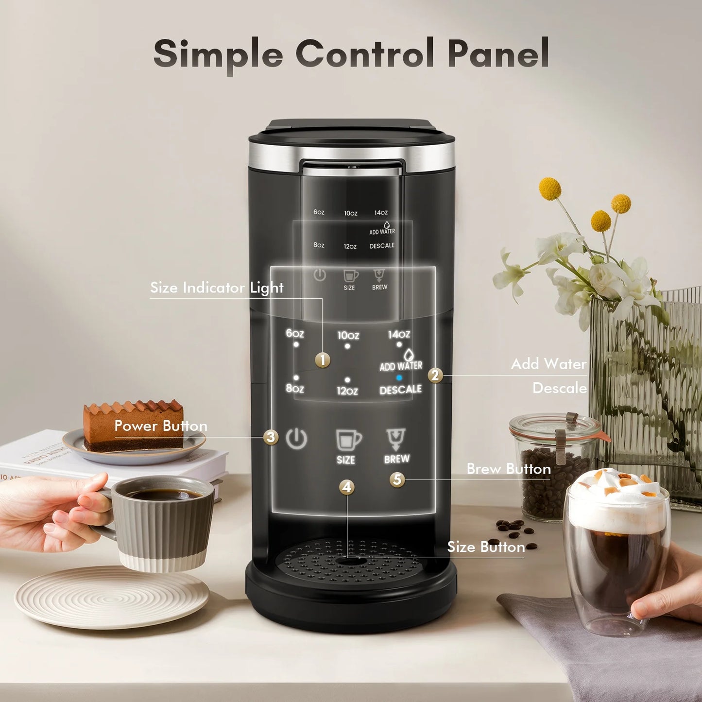 Experience Café-Quality Coffee at Home with the Moifoi 2-In-1 Single Serve Coffee Maker – Brew K-Cups and Ground Coffee Effortlessly!
