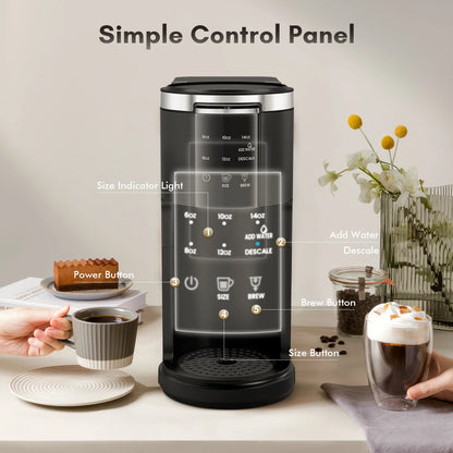 Experience Café-Quality Coffee at Home with the Moifoi 2-In-1 Single Serve Coffee Maker – Brew K-Cups and Ground Coffee Effortlessly!