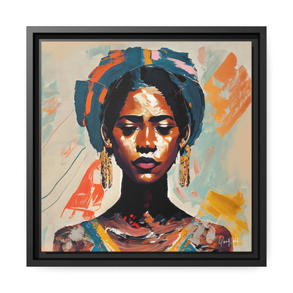 Stunning Woman with Turban Portrait Canvas Wall Art - Elegantly Framed for Your Home
