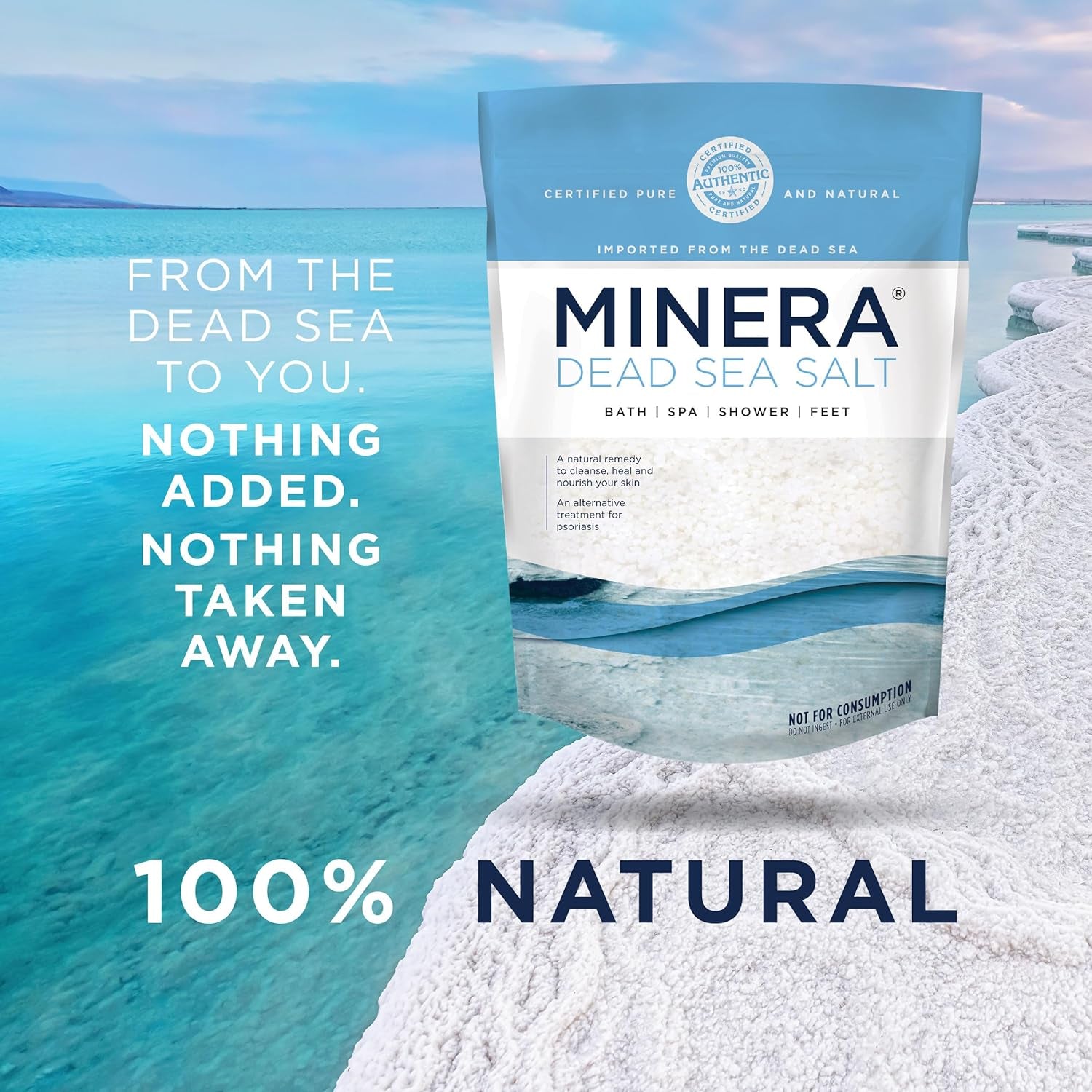 Indulge in Luxurious Soaking with 19 Lbs of Pure Dead Sea Salt – Fast-Dissolving, Unscented Salt for Skin Nourishment and Relaxation