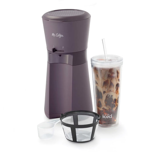 Brew Bold and Refreshing Iced Coffee at Home with the Mr. Coffee Iced Coffee Maker in Lavender - Includes Reusable Tumbler and Filter!