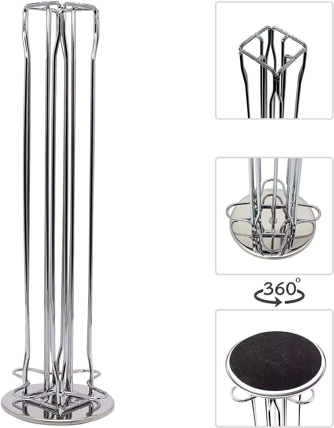 Stylish Black and Silver Coffee Capsule Holder for Nespresso - Organize 40 Coffee Pods in Style!