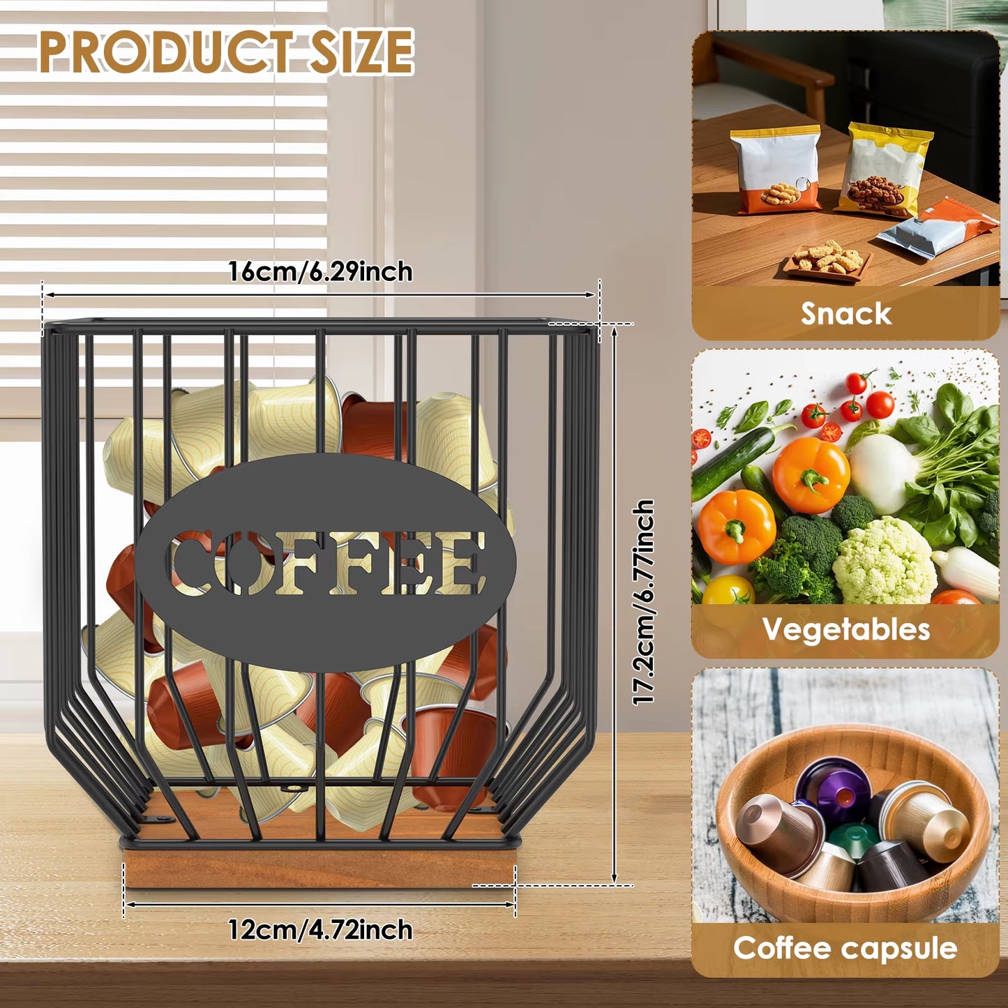 Elevate Your Coffee Experience with Our Large Capacity Coffee Organizer - Stylish and Versatile Coffee Storage Rack for Home and Office