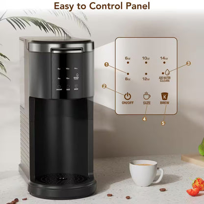 Experience Barista-Quality Coffee at Home with the COWSAR 2.0 2-In-1 Single Serve Drip Coffee Maker - Brew K-Cups and Ground Coffee Effortlessly in Sleek Black
