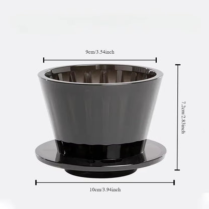 1 PC Acrylic Pour over Coffee Filter Cup Set Cake Shaped Flat Bottom Home Brewing Kit with Filter Papers Reusable Easy Clean