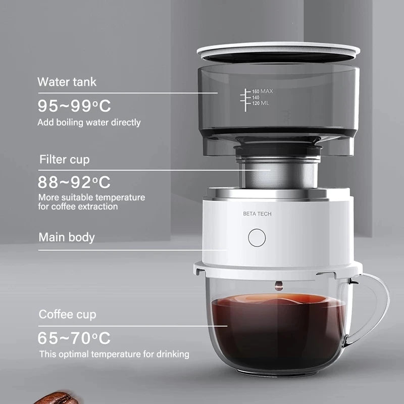 Experience Barista-Quality Coffee Anywhere with the Youpin Mini Hand-Pressed Coffee Maker - Your Ultimate Portable Coffee Brewer!