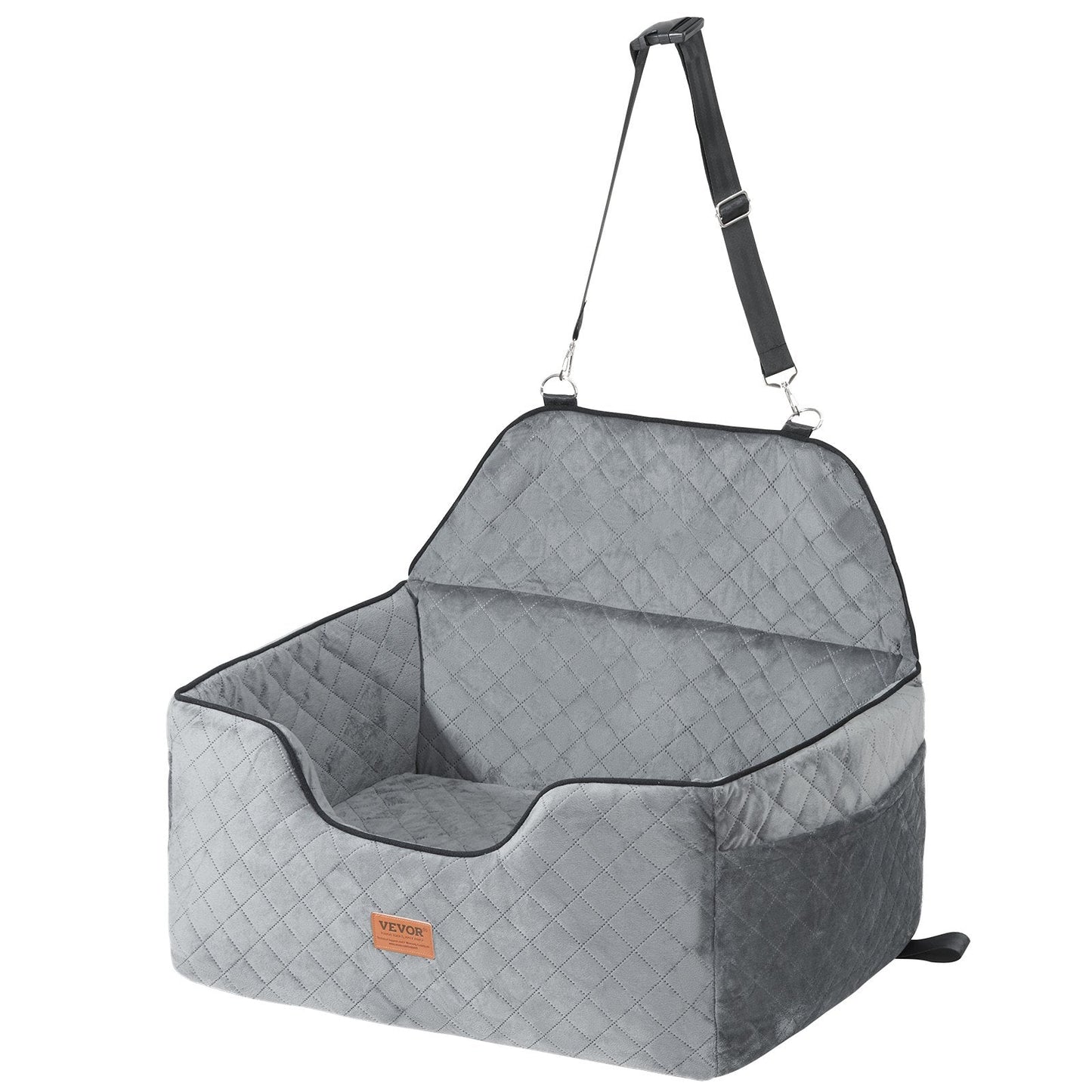 Elevate Your Pet's Travel Experience with the VEVOR Dog Booster Car Seat - Perfect for Medium to Large Dogs Up to 55 Lbs in Gray