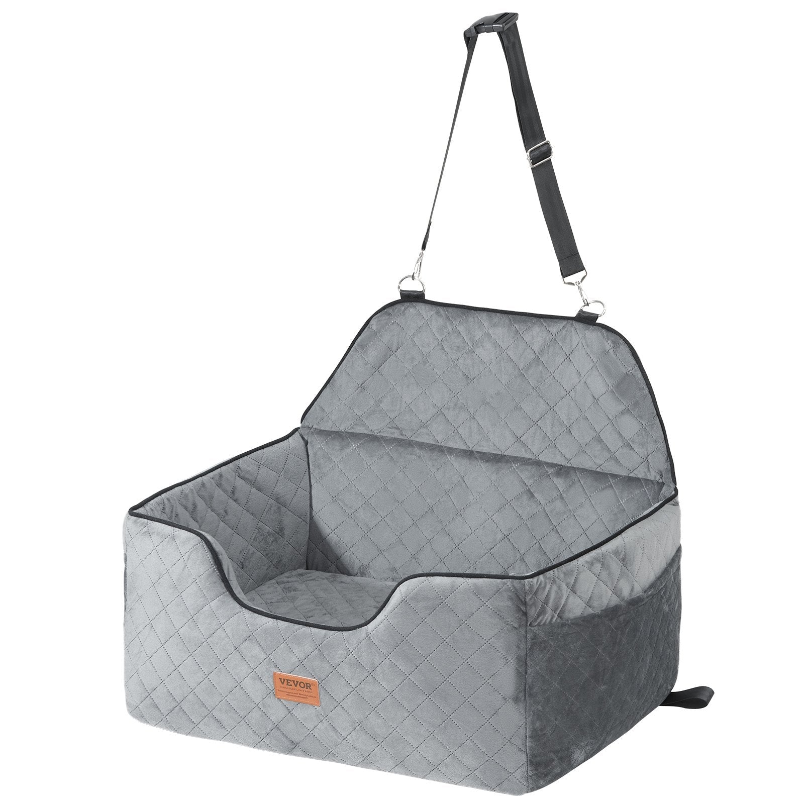 Elevate Your Pet's Travel Experience with the VEVOR Dog Booster Car Seat - Perfect for Medium to Large Dogs Up to 55 Lbs in Gray