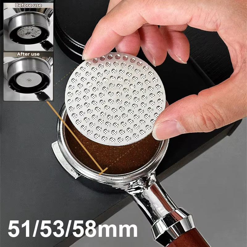 Experience Barista-Quality Brews with Our 51/53/58mm Reusable Stainless Steel Espresso Coffee Screen - Perfect for Home & Coffee Lovers!