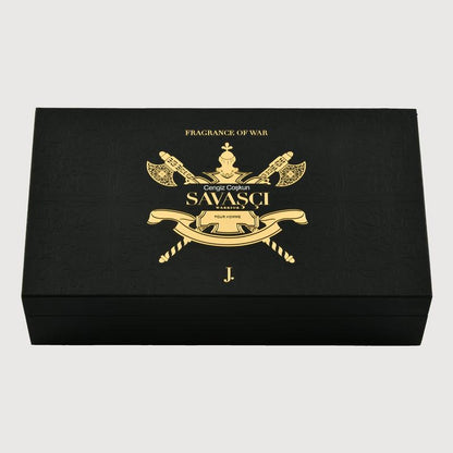 Unleash Your Inner Warrior with Savasci Pour Homme by J. Fragrances - 100ml Eau De Parfum for Men | A Captivating Floral & Fruity Musk Blend with Peach & Coconut