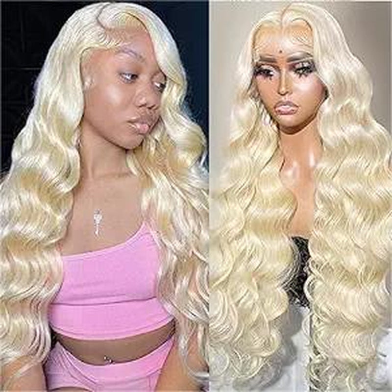 Unleash Your Glam with Hot Star 613 Blonde Body Wave Wigs - 180% Density, HD Transparent Lace Frontal!
