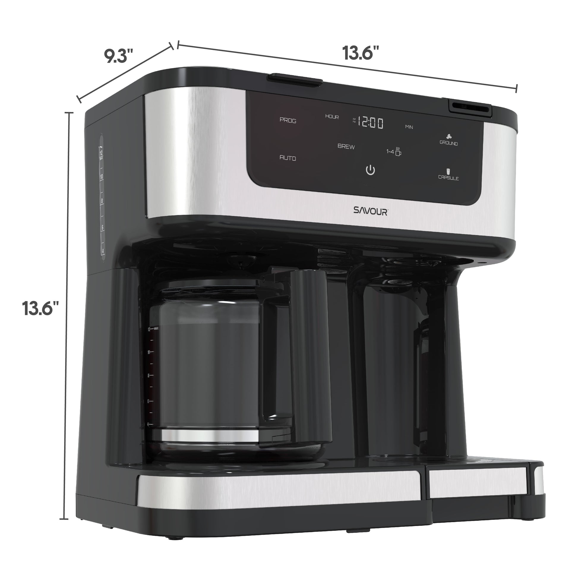 Savour Dual Coffee Maker: Your Perfect 12-Cup & Single Serve Solution for Every Coffee Lover