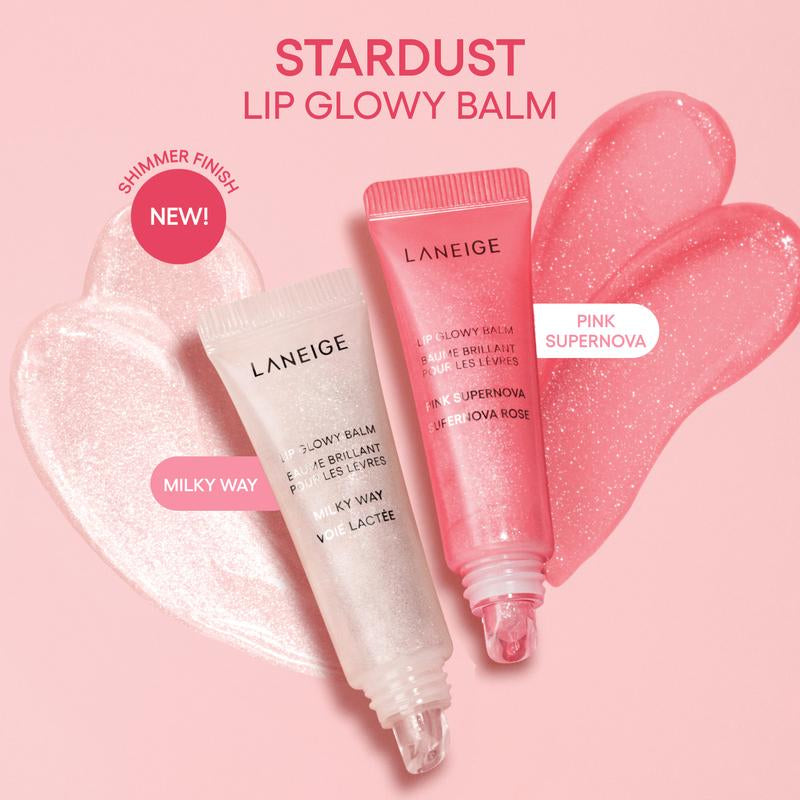 Laneige Lip Glowy Balm Stardust Duo - Experience Luminous Hydration with Pink Supernova and Milky Way Shades