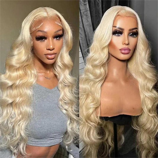 Unleash Your Glam with Hot Star 613 Blonde Body Wave Wigs - 180% Density, HD Transparent Lace Frontal!